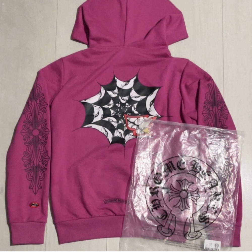 Chrome Hearts Pink Graphic Hoodie